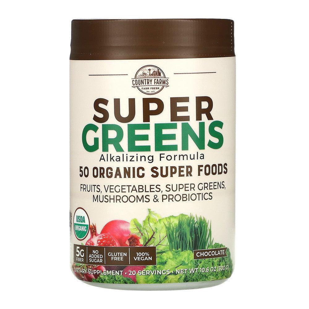 Country Farms Super Greens Chocolate Drink Mix 10.6 oz